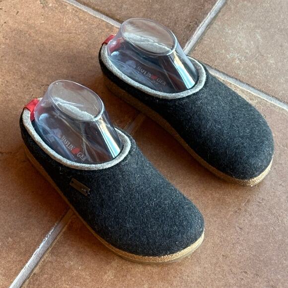 Haflinger Gray Felted Wool Grizzly "Kris" Clogs - Hard Sole Slippers size 6/EU37 - Picture 11 of 15
